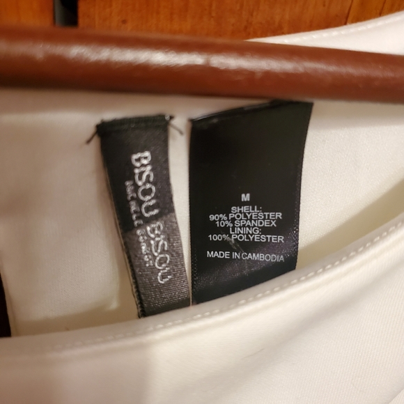 Bisou Bisou Cream Peplum Top Business Casual - Picture 2 of 5